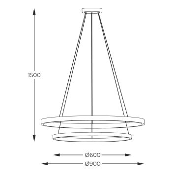 Zuma Line - LED pendel LED/72W/230V 3000/4000/6000K diameter 90 cm sort