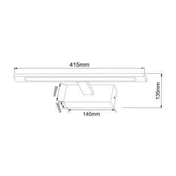 Zuma Line - LED spejllampe til badeværelse LED/12W/230V 41 cm IP44 krom