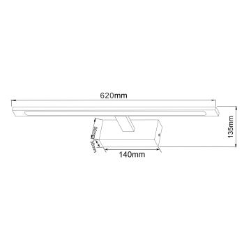 Zuma Line - LED spejllampe til badeværelse LED/20W/230V 62 cm IP44 krom