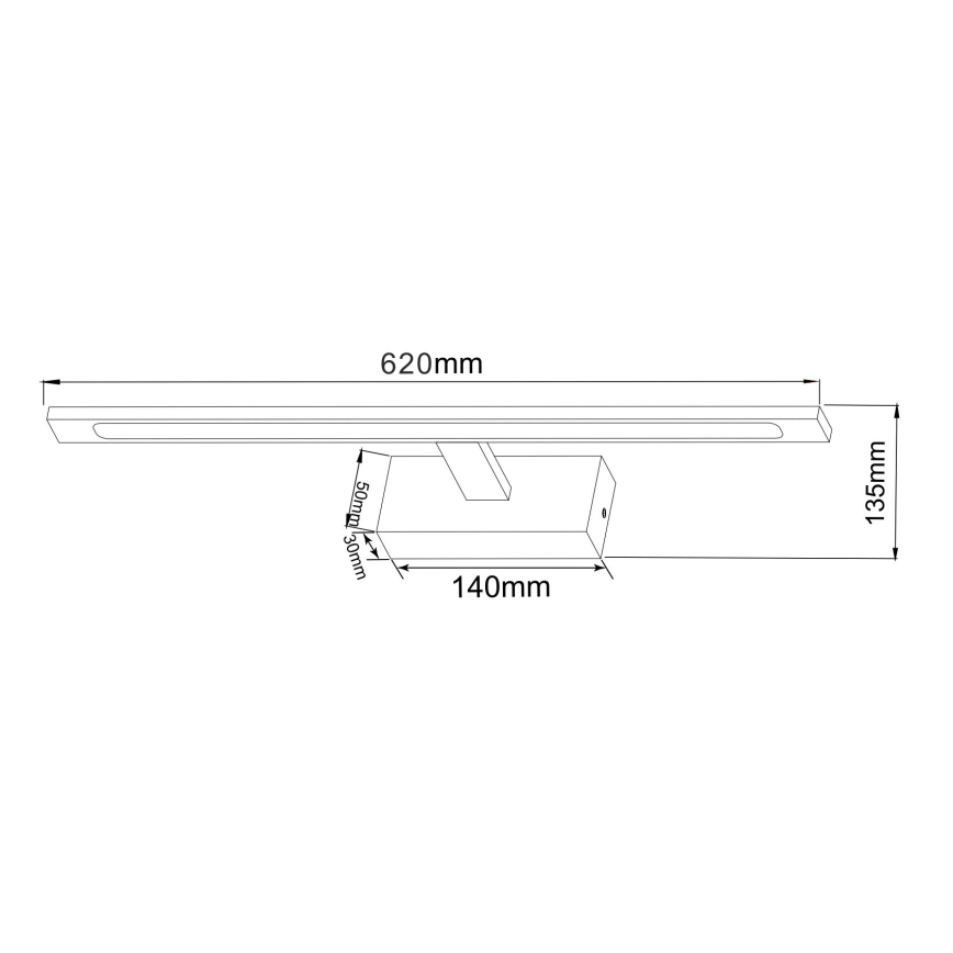 Zuma Line - LED spejllampe til badeværelse LED/20W/230V 62 cm IP44 krom